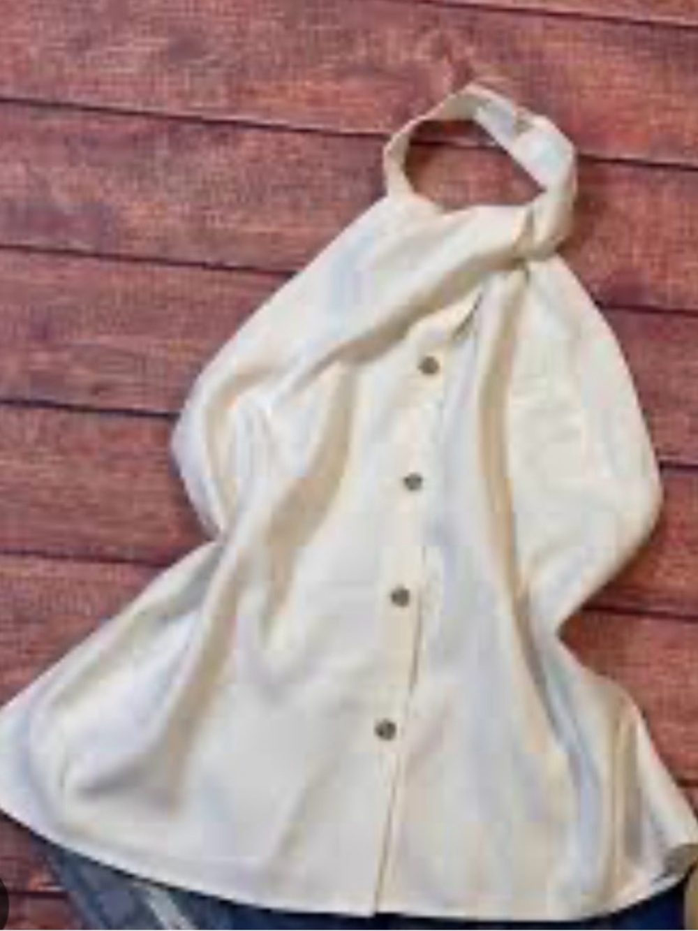 Zara Cream Halter Button-Front Camisole Top